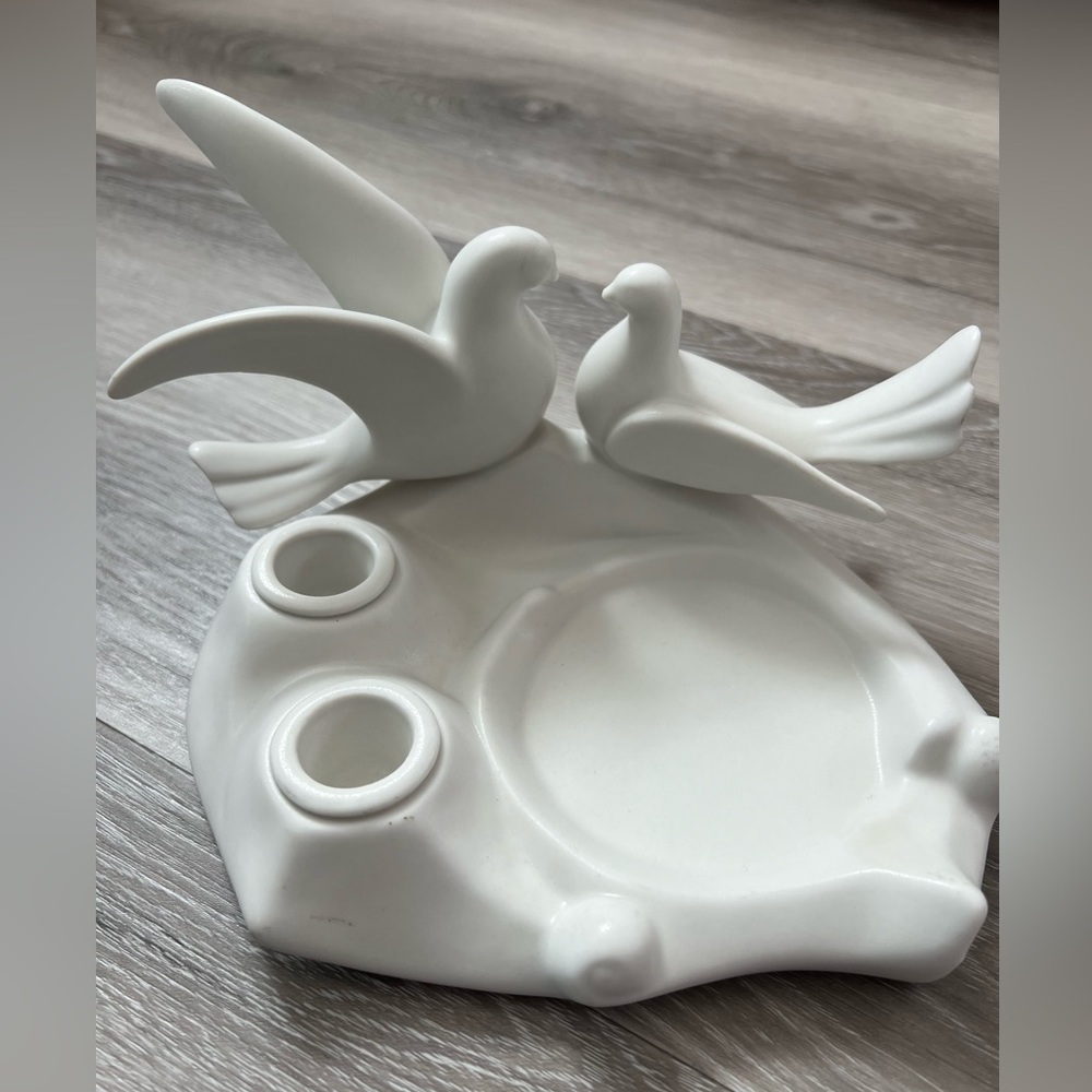 Dove three candle holder/ wedding decor